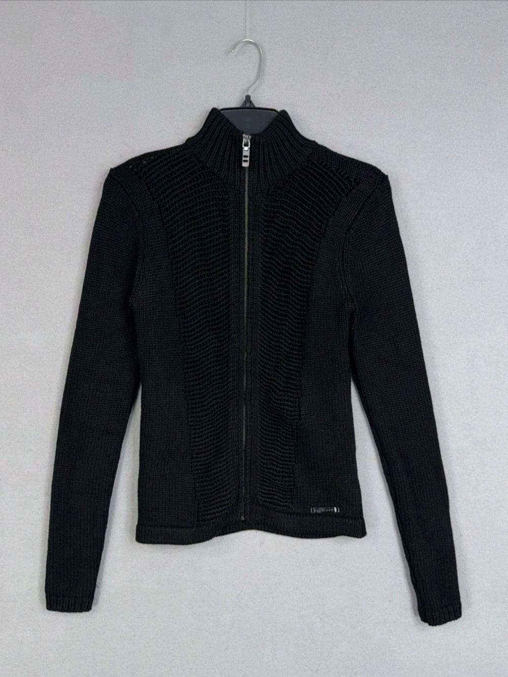 Parasuco Black Zip-Up Knit Turtleneck Jacket
